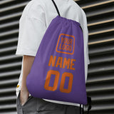 Custom Light Purple Orange Drawstring Bag