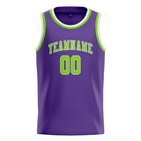 Custom Light Purple & Emerald Green Colors Design Sports Basketball Jersey