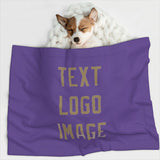 Custom Light Purple Light Khaki Pet Blanket