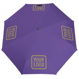 Custom Light Purple Light Khaki Automatic Umbrella
