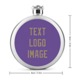 Custom Light Purple Light Khaki Hip Flask