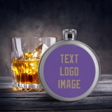 Custom Light Purple Light Khaki Hip Flask