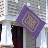 Custom Light Purple Light Khaki Flag