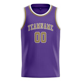 Custom Light Purple & Light Khaki Colors Design Sports Basketball Jersey