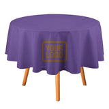 Custom Light Purple Khaki Round Table Cloth
