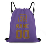 Custom Light Purple Khaki Drawstring Bag
