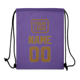 Custom Light Purple Khaki Drawstring Bag