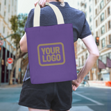 Custom Light Purple Khaki Canvas Tote Bag