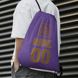 Custom Light Purple Khaki Drawstring Bag
