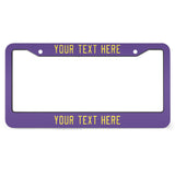 Custom Light Purple Light Yellow License Plate Frame