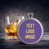 Custom Light Purple Light Yellow Hip Flask