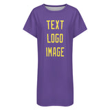 Custom Light Purple Light Yellow Nachthemd