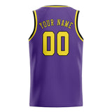 Custom Light Purple & Light Yellow Colors Design Sports Basketball Jersey