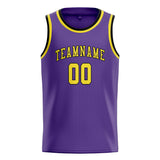 Custom Light Purple & Light Yellow Colors Design Sports Basketball Jersey