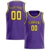 Custom Light Purple & Light Yellow Colors Design Sports Basketball Jersey