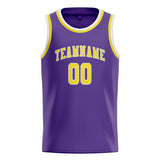 Custom Light Purple & Light Yellow Colors Design Sports Basketball Jersey