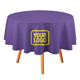 Custom Light Purple Light Yellow Round Table Cloth
