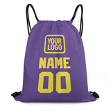 Custom Light Purple Light Yellow Drawstring Bag
