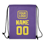 Custom Light Purple Light Yellow Drawstring Bag