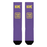 Custom Light Purple Light Yellow Knee-High Sock