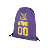 Custom Light Purple Light Yellow Drawstring Bag