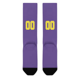 Custom Light Purple Light Yellow Knee-High Sock