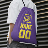 Custom Light Purple Light Yellow Drawstring Bag