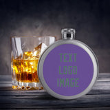 Custom Light Purple Blue Green Hip Flask