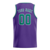 Custom Light Purple & Blue Green Colors Design Sports Basketball Jersey