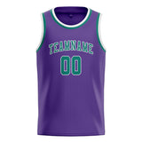 Custom Light Purple & Blue Green Colors Design Sports Basketball Jersey