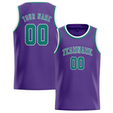 Custom Light Purple & Blue Green Colors Design Sports Basketball Jersey