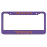 Custom Light Purple Orange License Plate Frame