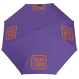 Custom Light Purple Orange Automatic Umbrella