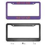 Custom Light Purple Orange License Plate Frame