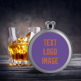 Custom Light Purple Orange Hip Flask