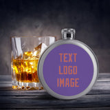 Custom Light Purple Copper Rose Hip Flask