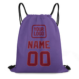 Custom Light Purple Crimson Red Drawstring Bag