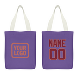 Custom Light Purple Crimson Red Canvas Tote Bag