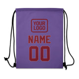 Custom Light Purple Crimson Red Drawstring Bag