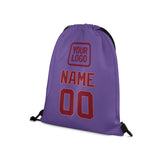Custom Light Purple Crimson Red Drawstring Bag