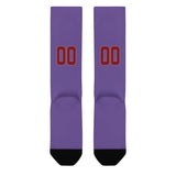 Custom Light Purple Crimson Red Knee-High Sock
