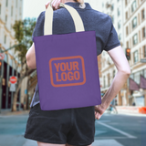 Custom Light Purple Crimson Red Canvas Tote Bag