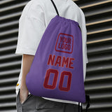 Custom Light Purple Crimson Red Drawstring Bag