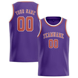 Custom Light Purple & Copper Rose Colors Design Sports Basketball Jersey