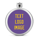 Custom Light Purple Gold Hip Flask