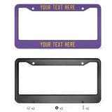 Custom Light Purple Gold License Plate Frame