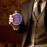 Custom Light Purple Gold Hip Flask