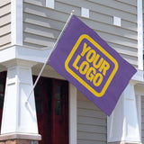 Custom Light Purple Gold Flag