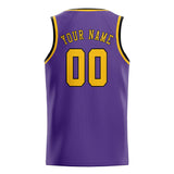 Custom Light Purple & Gold Colors Design Sports Basketball Jersey