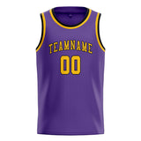 Custom Light Purple & Gold Colors Design Sports Basketball Jersey